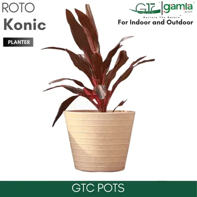 GTC 12 Inch Multi Color Roto Konic Pot Suitable for Balcony, Home Decoration, Gardens, Hotels and Resorts (Color-Sandstone)