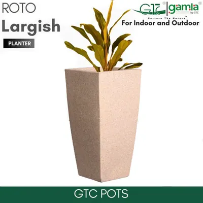 GTC 13 Inch Multi Color Roto Largish Planter Pot for Balcony, Home Decoration, Hotels and Resorts (Color-Sandstone)