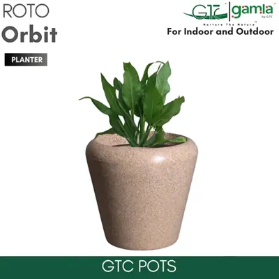 GTC 16 Inch Multi Color Roto Orbit Pot for Balcony, Home Decoration, Hotels and Resorts (Color-Sandstone)