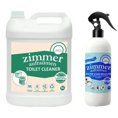 Zimmer Combo of Aufraumen 5 Litre Toilet Cleaner with 500 ml Water Stain Remover (Pack of 2)