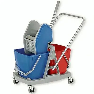 Surie polex 40 Litre Double Bucket Wringer Trolley With Down Press For Cleaning And Mopping
