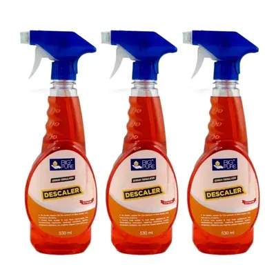 BIG Pure (530 ml x 3pcs) Industrial Descaler Supreme to Remove Oil Stains, Rust, Lime Scales (Pack of 3)