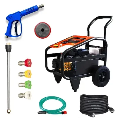 Shakti Technology 6 HP, Three Phase Trolley Type 300 Bar High Pressure Washer with 15 LPM Flow Rate (Mega Force)