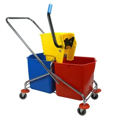 Bharti Multiclean 60 Litre Double Bucket Mop Wringer Trolley