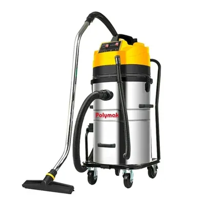 Polymak 70 L 3600 W Dual-Motor 26 kPa Stainless Steel Wet & Dry Industrial Vacuum Cleaner PMVC70 L