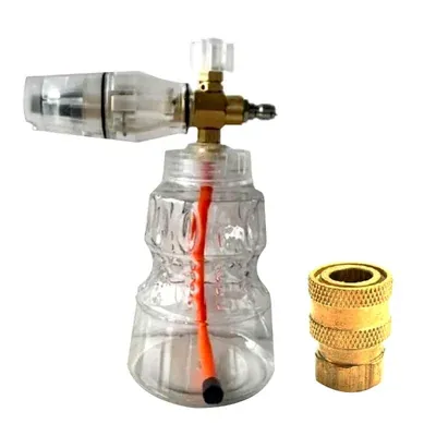 STARQ 1 Litre Heavy Duty Professional Transparent Foam Cannon Snow Lance Bottle With 1/4 Inch Quick Connector
