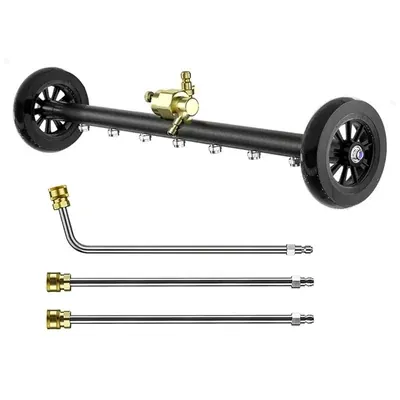 Shakti Technology 25 Inch Dual-Function 7-Nozzle Undercarriage Surface Cleaner for Pressure Washer, with 3 Pieces Extension Wand (DP-50)