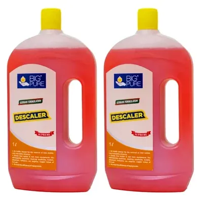 BIG Pure 2pcs Combo Pack of 2 L(1 L x 2pcs) Industrial Descaler Supreme to Remove Lime Scales, Rust, Stains