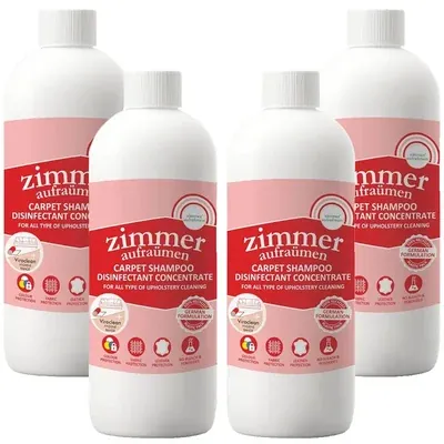 Zimmer Aufraumen (450 ml x 4pcs) Carpet Shampoo Disinfectant Concentrate for All Type of Upholstery Cleaning (Pack of 4)