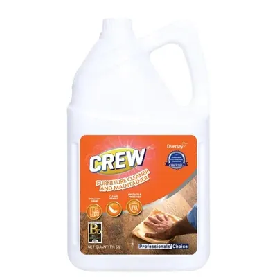 Diversey Crew 5 L Wooden Furniture Cleaner Maintainer Protects Extends Life Shine Polish Spray Liquid Care Refill 5000 ml