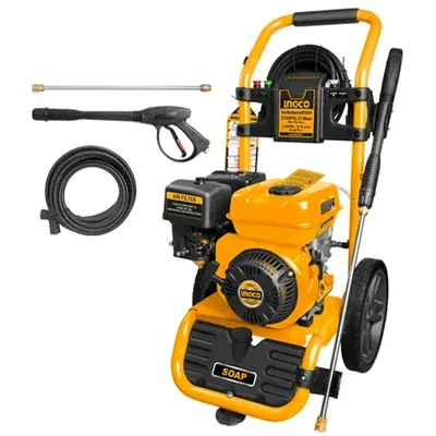 INGCO 3-Piston Pump, 6.0 HP Max Output, 214 Bar Max Pressure, 8.7 L/min Flow Rate GHPW2003 Gasoline Pressure Washer