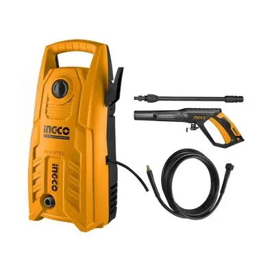 INGCO 1400 W, 130 Bar High Pressure Car Washer with Auto Stop System and 5.5 L/Min Flow Rate (HPWR14008)