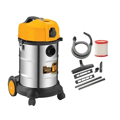 INGCO 30 L Wet & Dry 1400 W Vacuum Cleaner 18 kPa, 1.9 CBM/Min (VC14301)