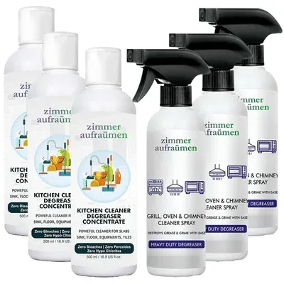 Zimmer Combo of Aufraumen (500 ml x 6pcs) Kitchen Cleaner Degreaser Concentrate and Grill, Oven & Chimney Cleaner (Pack of 6)
