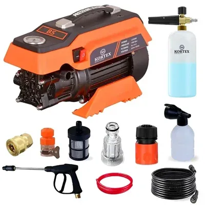 Kortex 1.8 kW KTX-B5D 130 Bar Portable High Pressure Car Washer Cleaner Pump with Accessories