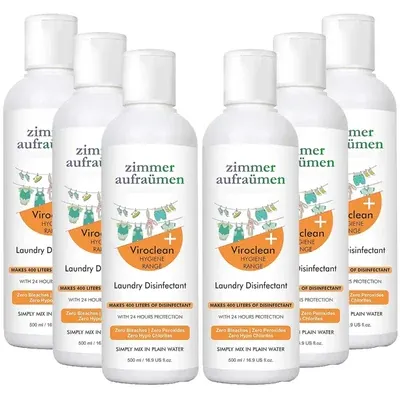 Zimmer Aufraumen (500 ml x 6pcs) Laundry Disinfectant Liquid With 24 Hours Protection (Pack of 6)