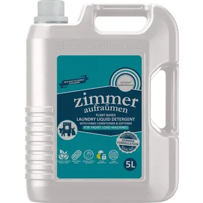 Zimmer 5 Litre Aufraumen German Formulation Plant Based Laundry Liquid Detergent With Fabric Conditioner & Softener