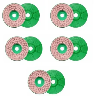 Surie polex 4 Inch Round Diamond Polishing Pads for Floor Polishing (GOLD) (Pack of 10)