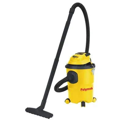 Polymak 15 L 800 W 16 kPa Plastic Tank Wet & Dry Industrial Canister Vacuum Cleaner PMVC15 L