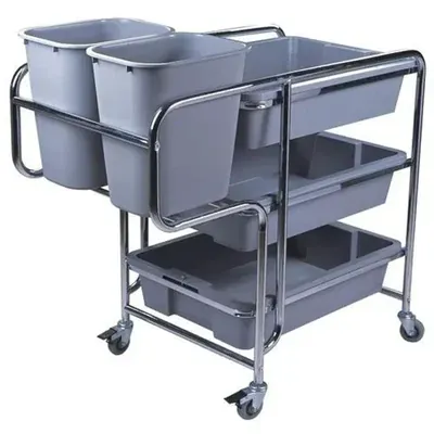 50 kg Capacity, 5 Shelves Plastic+Stainless Steel Restaurant Service Cart for Hotel, Hospitals etc.