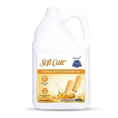 Diversey Softcare Sandalwood Handwash 5 L Moisturizing Glycerine Refill Liquid Hand Soap Gentle Skin Cleansing