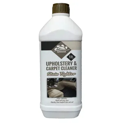 Uniwax 1 L Upholstery & Carpet Cleaner Stain Fighter, Removes Tough Oil, Grease and Stains from Carpet, Sofa, Car Seats