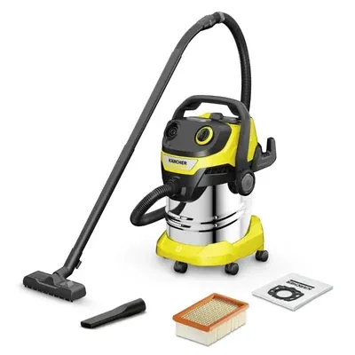 Karcher Wet & Dry Vacuum Cleaner, 1200 W High Suction, 25 L Stainless Steel Tank, Blower Mode WD 5 S V-25/5/22
