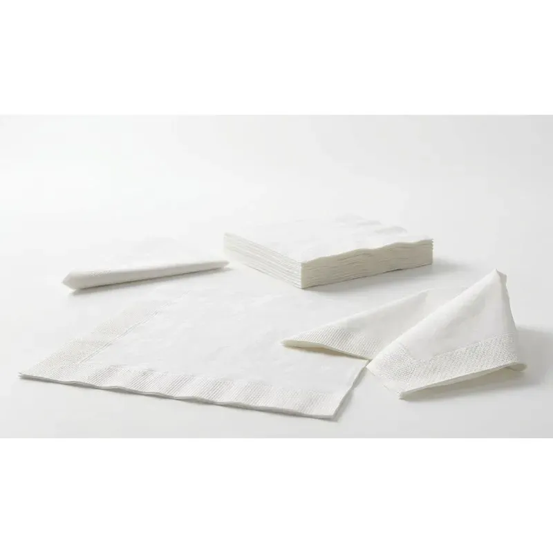 HORECA DISPOSABLE (500 Pcs), 2 Ply 33 cm White Tissue Paper Napkins for Snacks, Parties and Daily Use Tough Super Absorbent Tissues