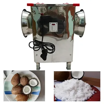 Commercial Stainless Steel Double Side Coconut Scrapper with 0.5 HP Motor