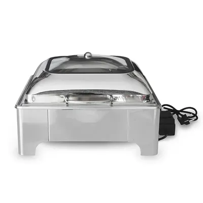 Malabar Buffet Food Warmer with Electric Based and Glass Lid, 6 Litre Capacity