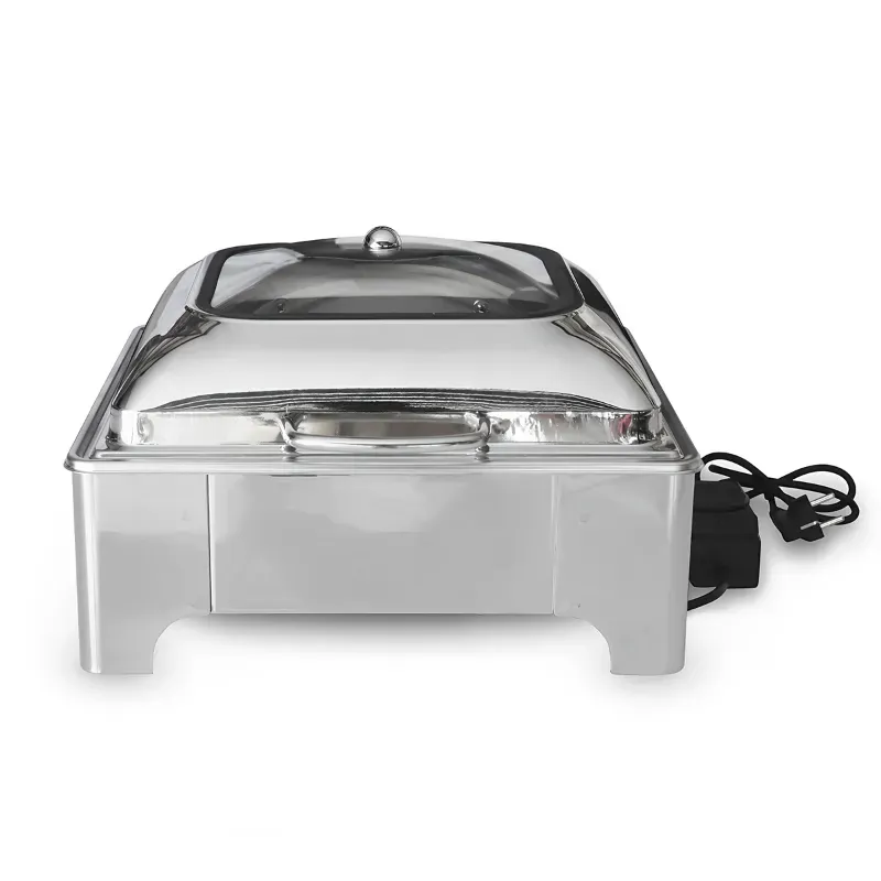 Malabar Buffet Food Warmer with Electric Based and Glass Lid, 6 Litre Capacity