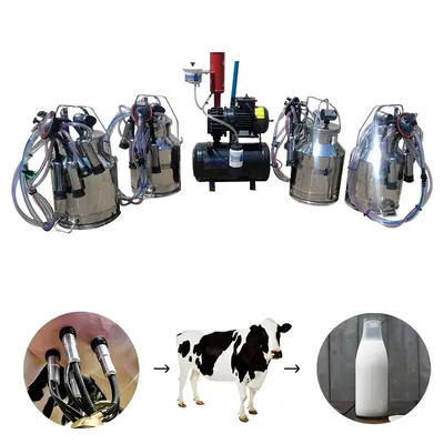 Commercial 25 Litre Four Bucket Milking Machine with 2 HP Motor