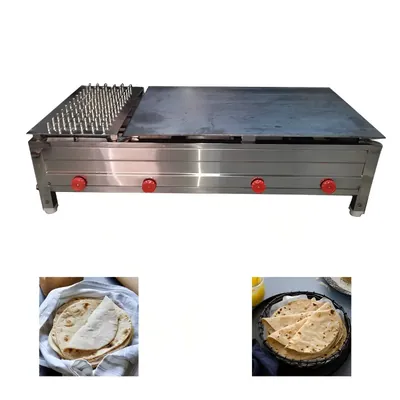 Commercial Gas Operated 24 x 48 x 12 Inch Chapati Tawa Bhatti, 900-1100 Chapati Per Hour