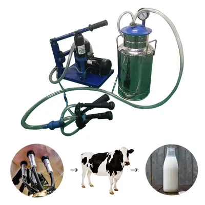 2 in 1 Manual & Motor Operated Milking Machine With 0.25 HP Motor & 10 Litre SS Bucket