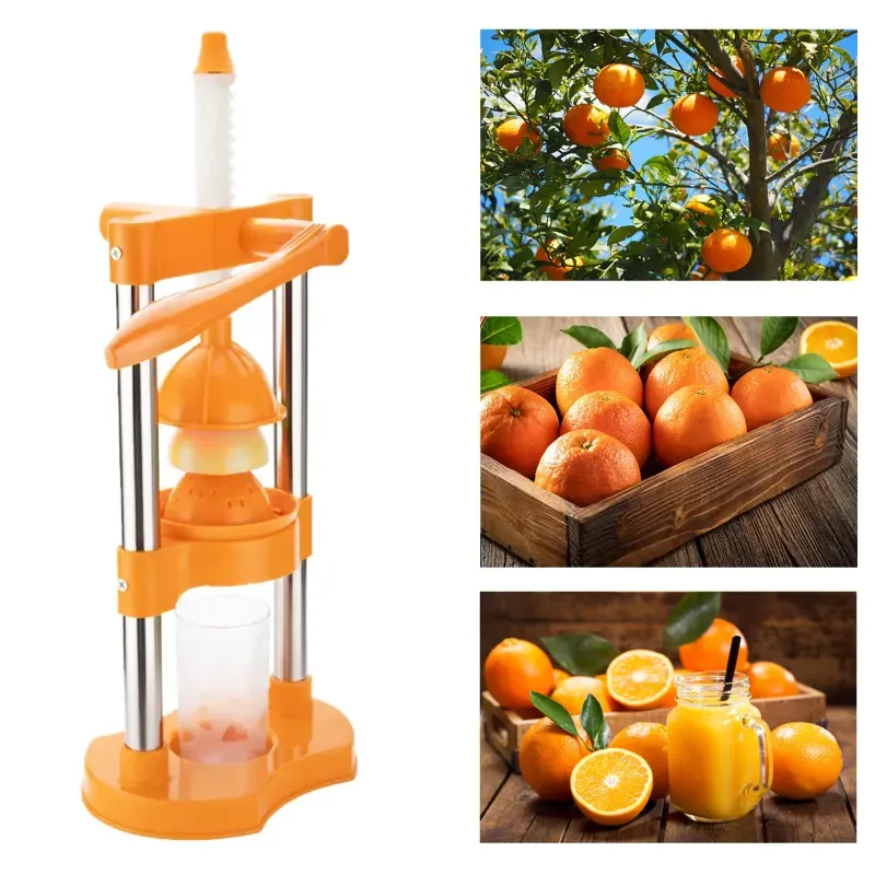 Manual Hand Press Lime and Mosambi Juicer Machine with Polycarbonate Glass and Stainless Steel Support Rod