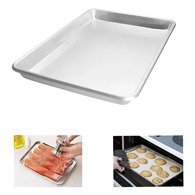 Alloy Steel Baking Tray (Pack of 2)(Size-12 x 18 x 2 Inch)