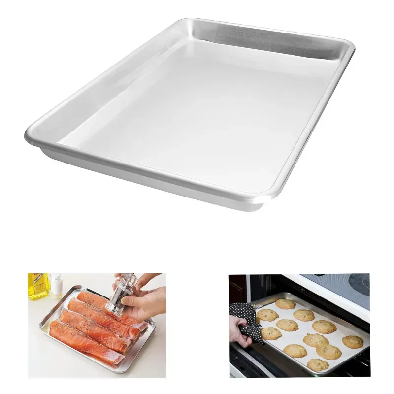 Alloy Steel Baking Tray (Pack of 2)(Size-12 x 18 x 2 Inch)