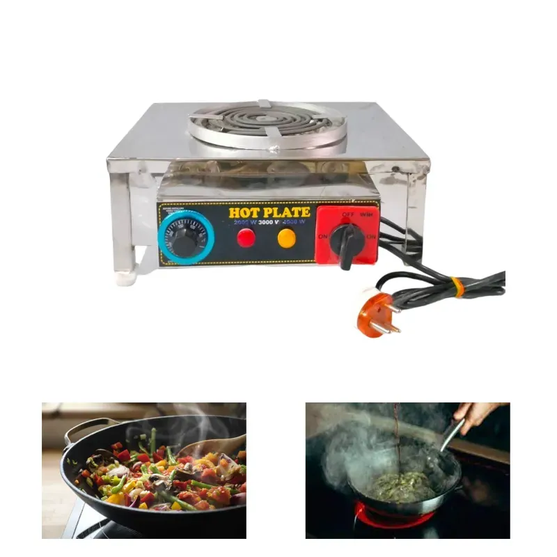 Commercial 2 kW Single Coil 19 x 17 Inch Stainless Steel Hot Plate