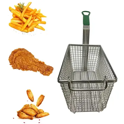 Large Deep Fry Stainless Steel Basket With Handle (Pack of 10)