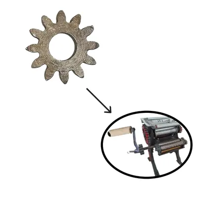 12 Teeth Mild Steel Gear (small) for Hand Operated 5 Inch Noodles/Momos Roti (Skin) Maker, 12 kg/Hr