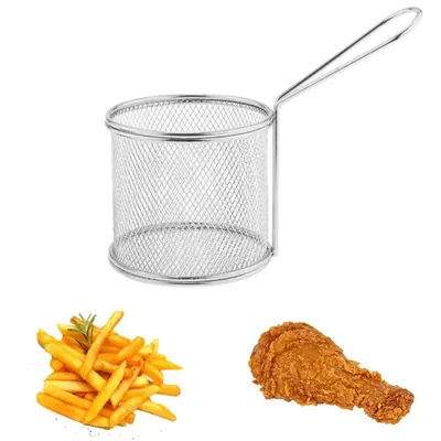 Mini Frying Serving Basket, SS Body, 8 x 8 cm inches, Stainless Steel