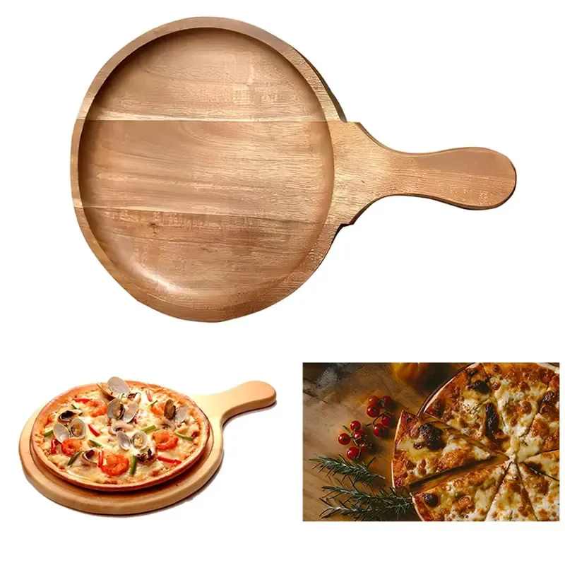 Round Shape 12 Inch Wooden Pizza Serving Bat