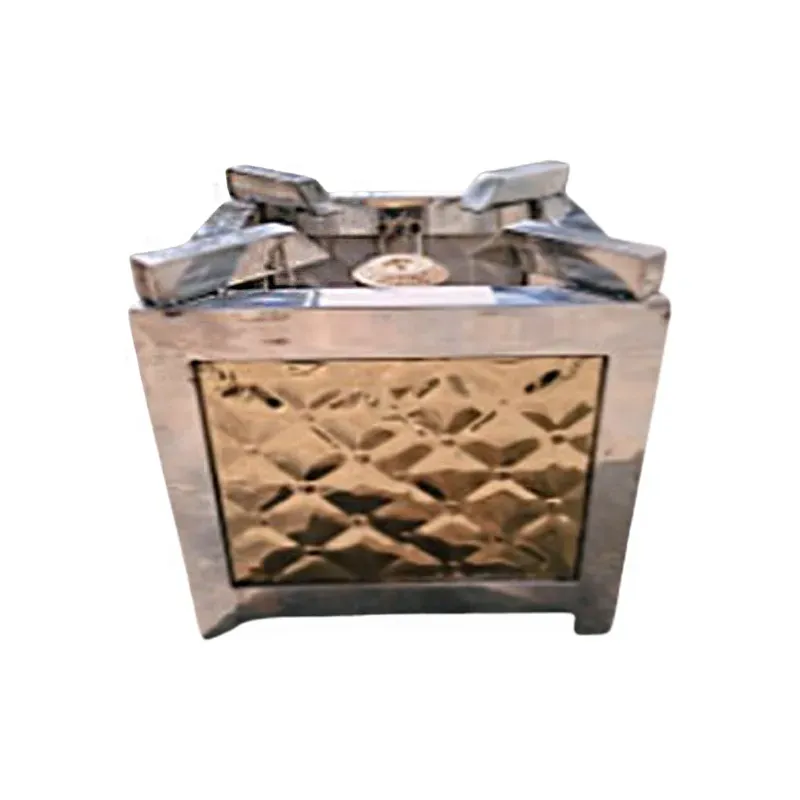 Gold Plated Stainless Steel 22 x 22 x 14 Inch Leak Proof Gas Operated Single Burner With Pipe Fitted