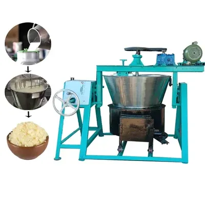 130 Litre Semi-Automatic Tilting Khoya Making Machine, 5 x 5.5 ft