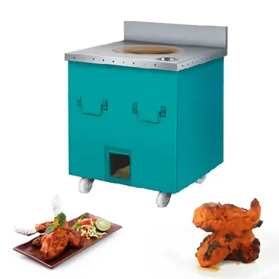 Commercial 30 x 30 x 36 Inch Square Shape Charcoal Tandoor With 4 Wheel, MS Body with Steel Top