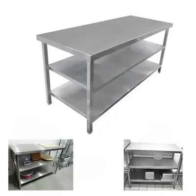 High Quality 24x60x30 inch Stainless Steel 3 Shelves Work Table For Culinary Usage