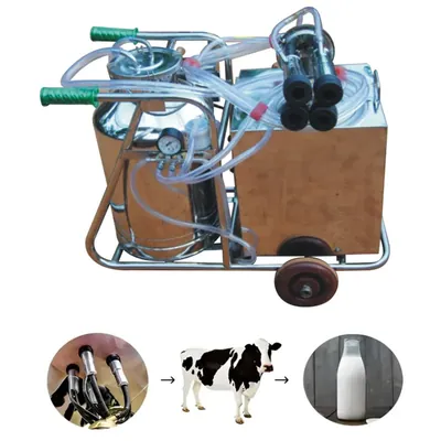 MILK MASTER Trolley Type Semi Automatic Milking Machine, Double Cylinder, 120 W