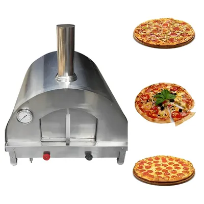 Commercial 30 x 36 x 26 Inch Wood and Gas Fired Stainless Steel Pizza Oven
