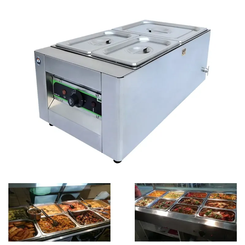 ADORMA BM 16, (1 x 8 L and 2 x 4 L) 16 Litre Bain Marie 3 Pot, 600 W, Stainless Steel 304 water tank