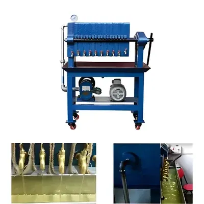 Commercial 1 HP Automatic Oil Filter Machine With 14 Plates, 80-90 kg/hr Filtration Capacity